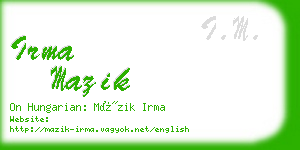 irma mazik business card